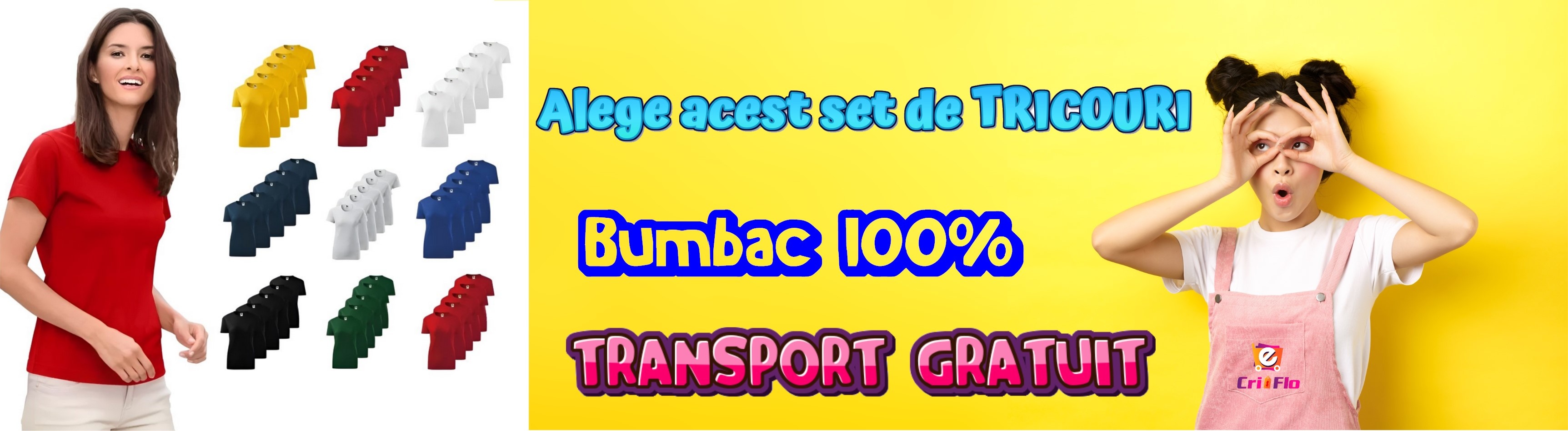 prezentare set 5 tricouri dama din bumbac de calitate 